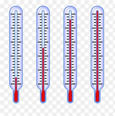 四根温度不同的温度计