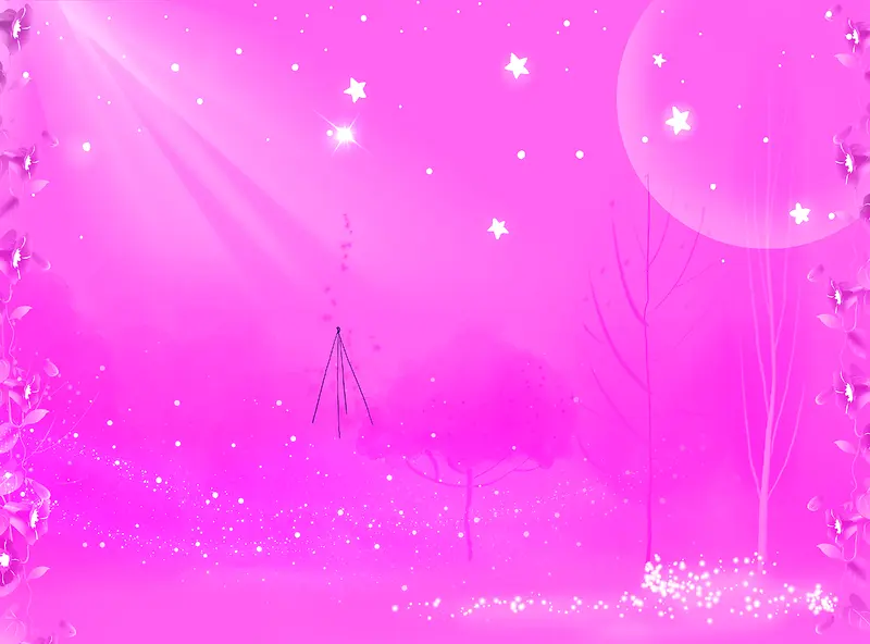 紫色星星月亮海报背景七夕情人节