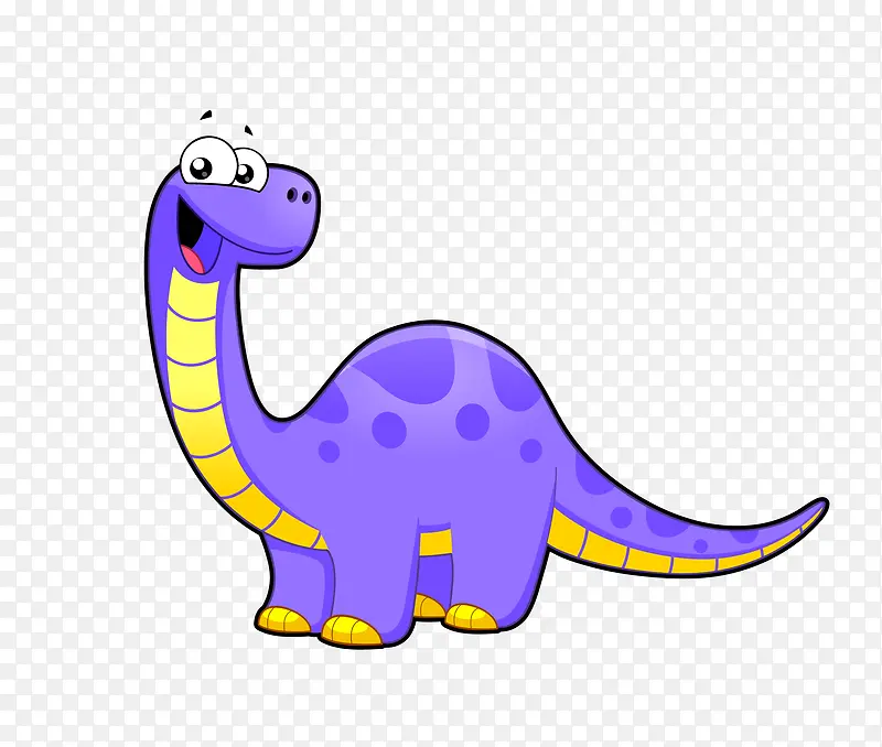矢量卡通紫色恐龙素材