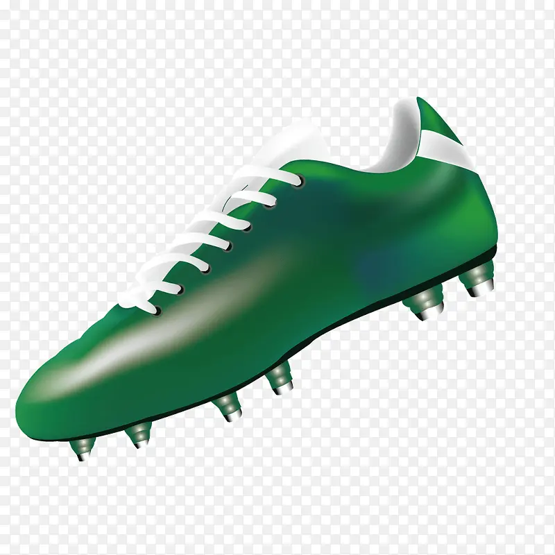 矢量绿色专业足球鞋
