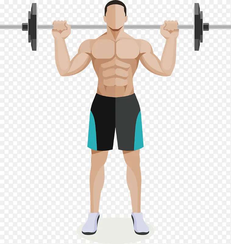 卡通举重锻炼的男人图
