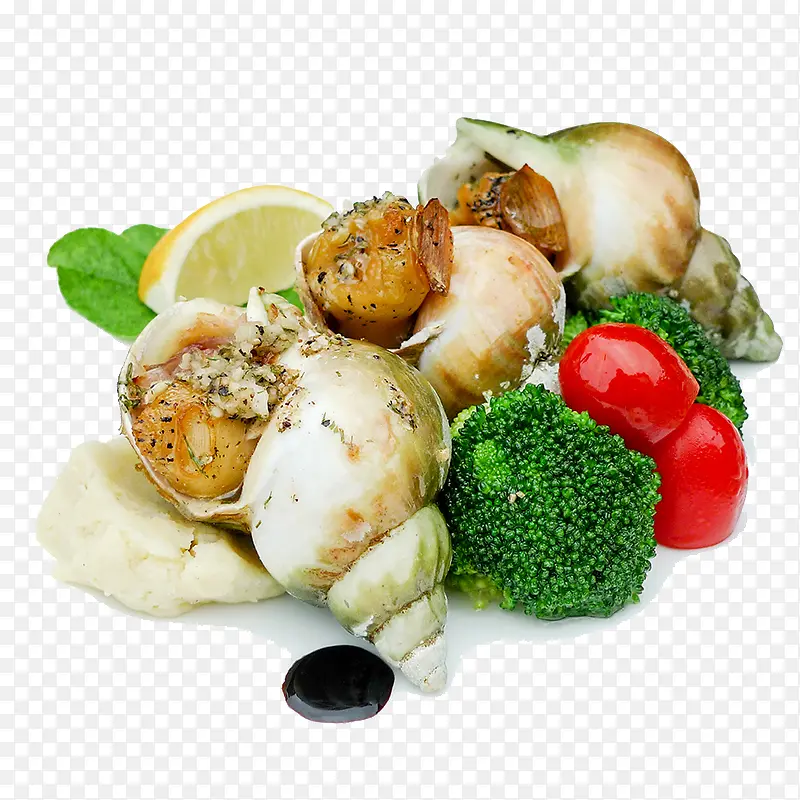 贝类和蔬菜