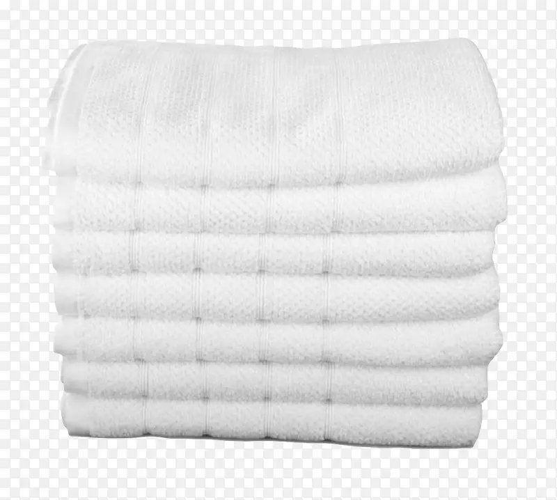 一堆层叠着的白色毛巾清洁用品实