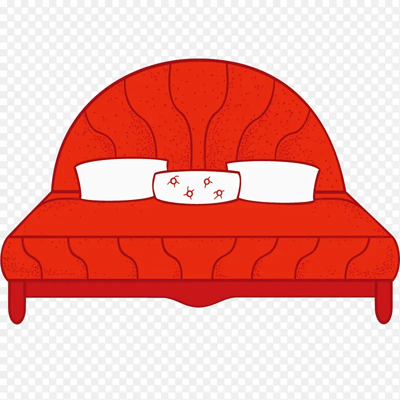 矢量红色床家具素材