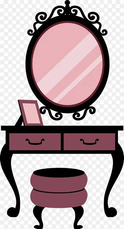 粉色梳妆镜