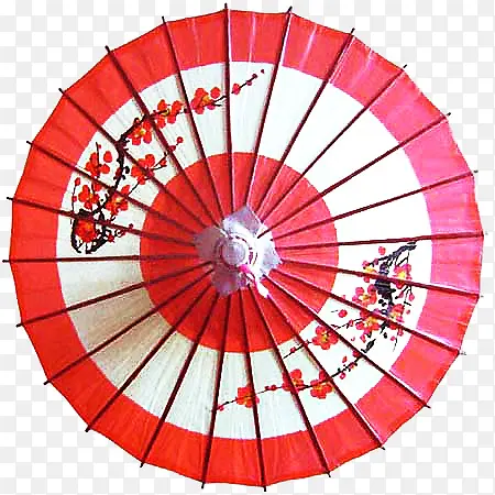 中国风油纸伞撑开的油纸伞