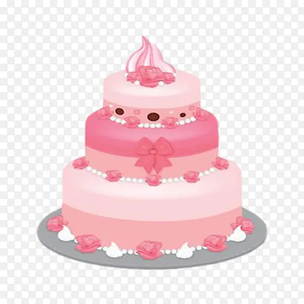 粉色三层大蛋糕