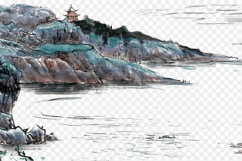 中国风创意水墨山水画