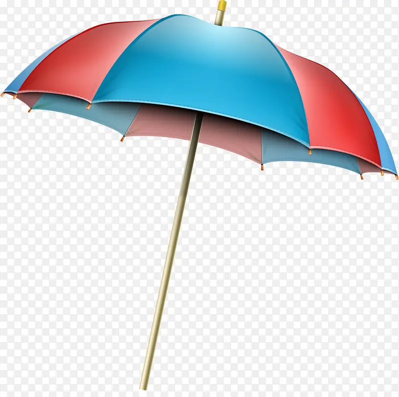 红蓝相间的雨伞