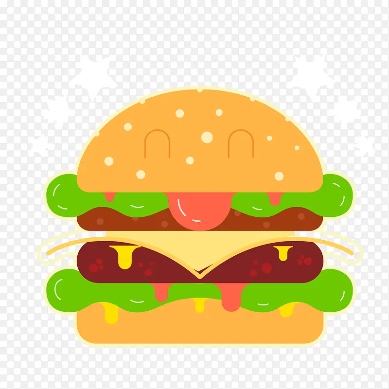 麦当劳汉堡食物矢量图
