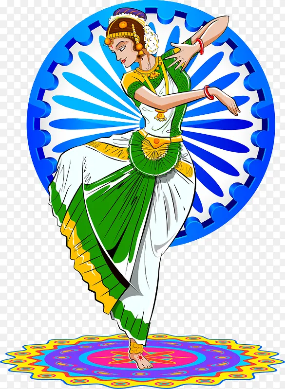 矢量跳舞的印度女人