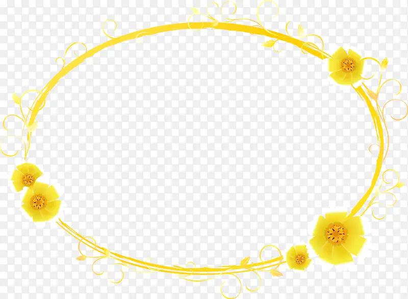 黄色花朵装扮边框