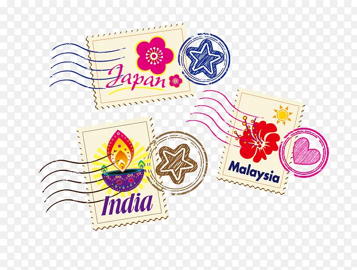 世界各地邮戳设计
