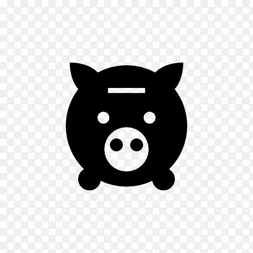 黑色简洁猪存钱罐剪影