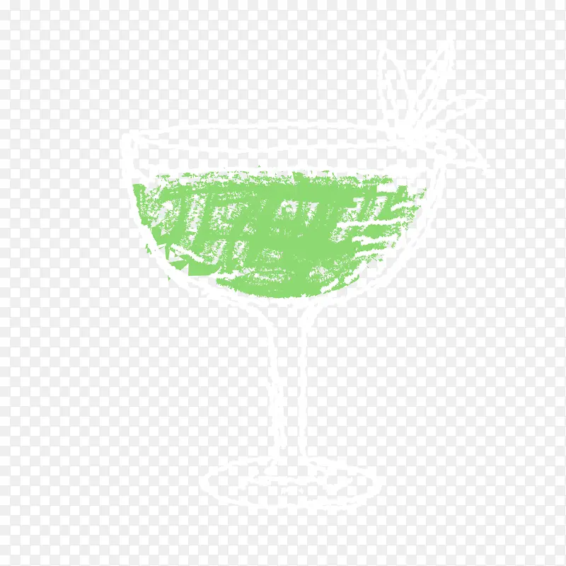 手绘绿色鸡尾酒矢量图