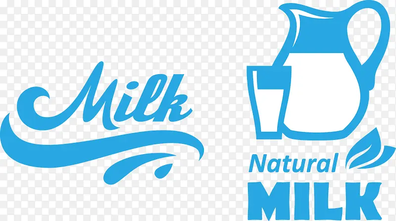 milk 牛奶 图标 蓝色 文字