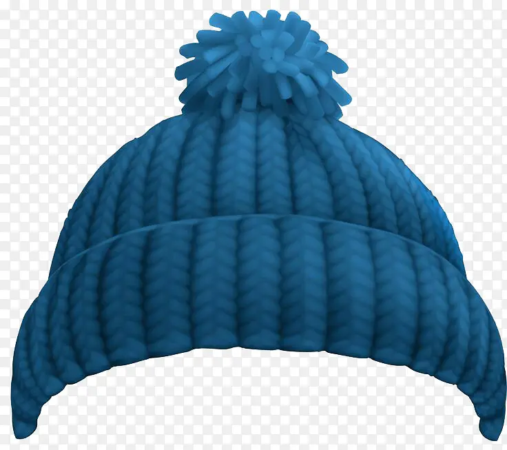 蓝色毛线帽子