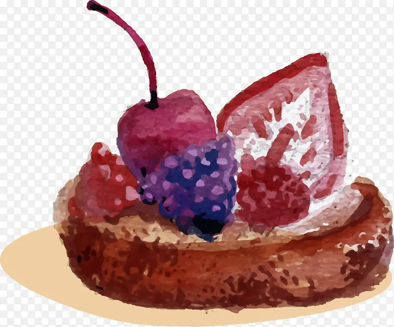 水彩水果迷你蛋糕