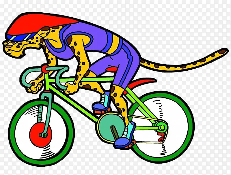 骑自行车的豹子