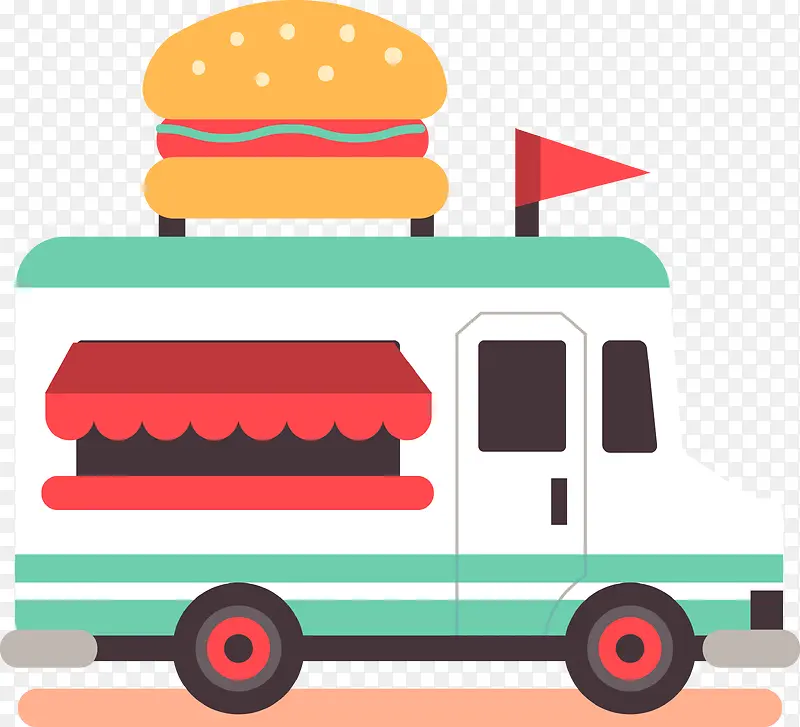 汉堡包快餐食物车图