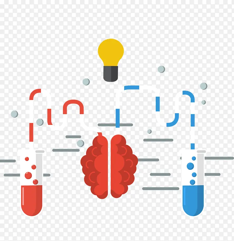 矢量医学大脑试管素材