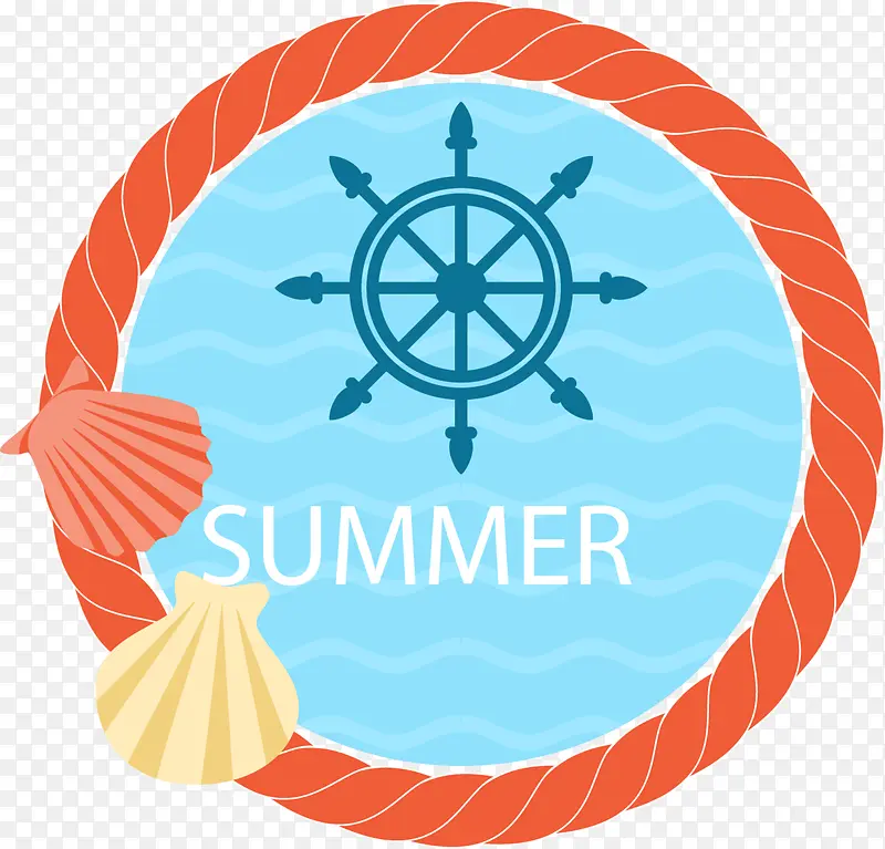 夏季船舵装饰标签