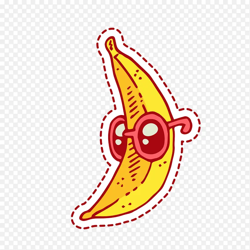 黄色卡通香蕉贴纸