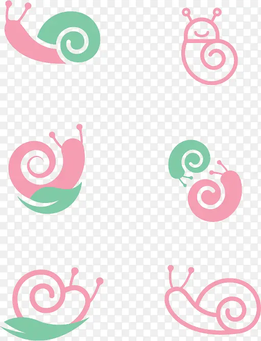 粉色蜗牛设计矢量素材