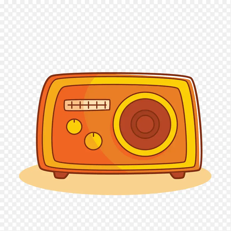卡通橙色收音机矢量图
