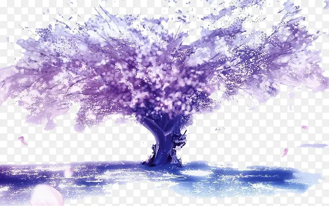 紫色美丽树木