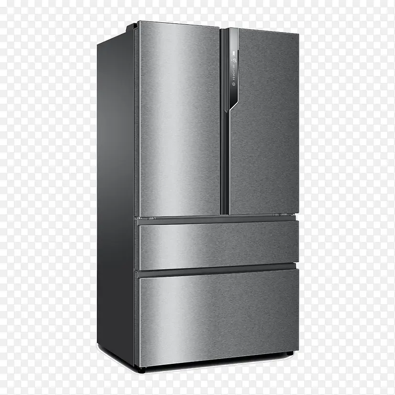 灰色现代四门对开门冰箱