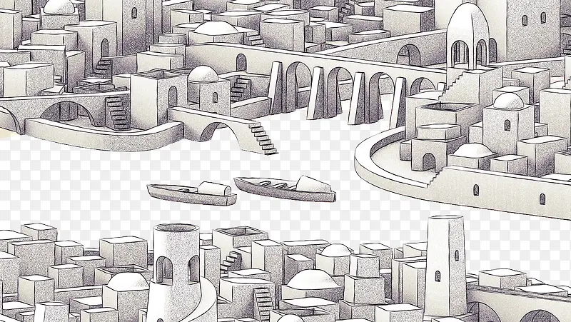 城市建筑简笔画图