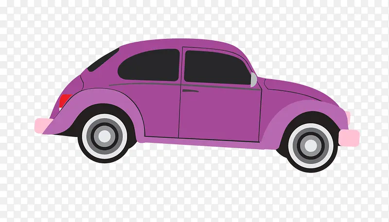 矢量紫色的小轿车