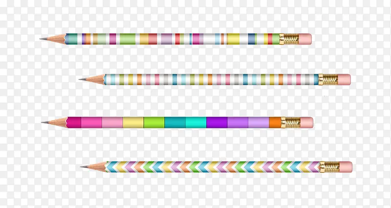 彩色条纹铅笔