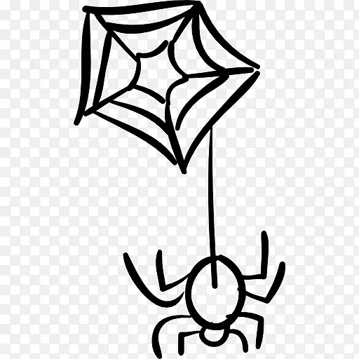 蜘蛛悬挂的Web 图标