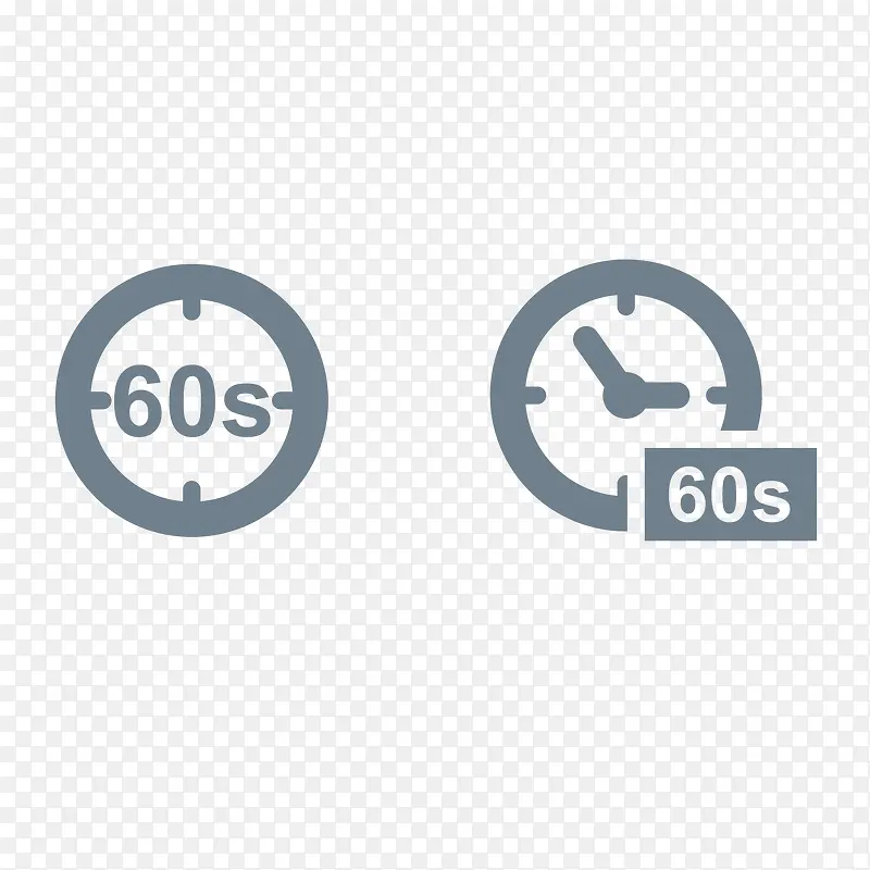60秒简洁时钟图标矢量素材