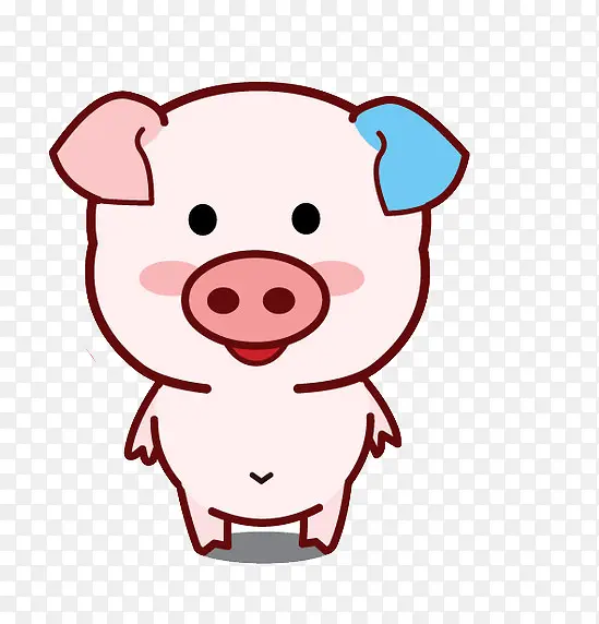 卡通微笑的猪剪影