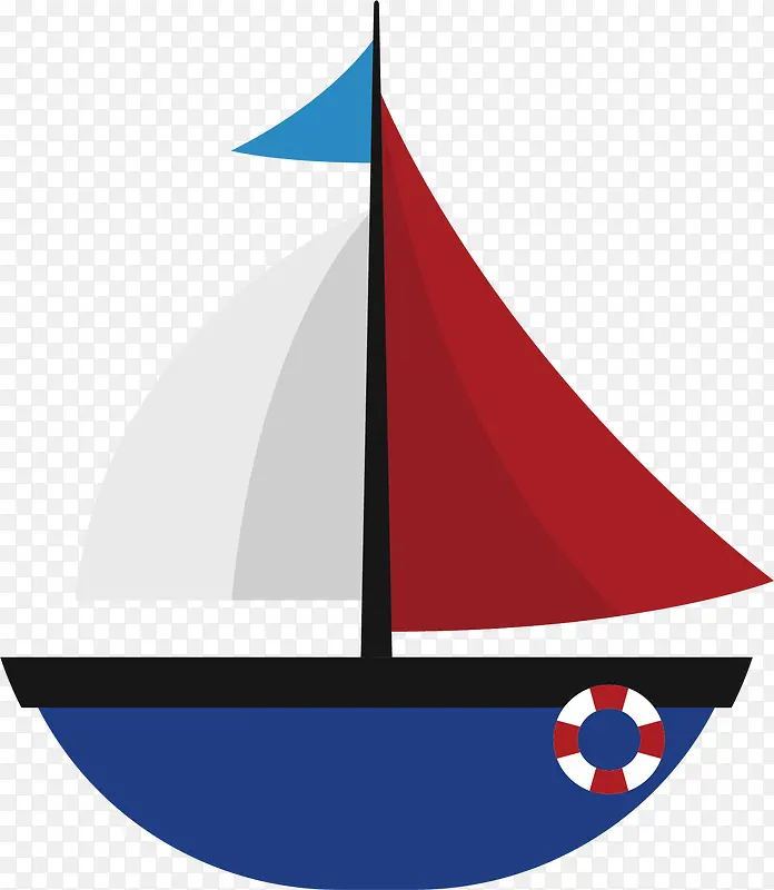 红蓝色帆船