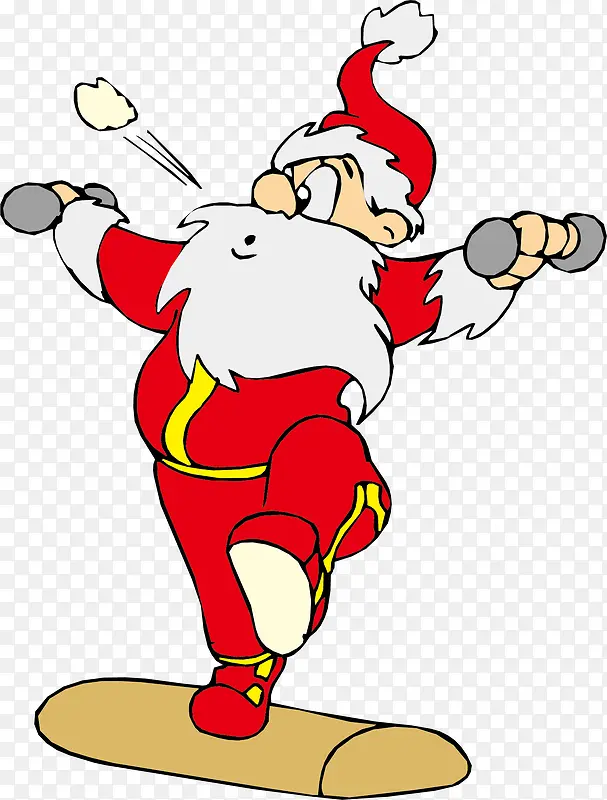 健身运动的圣诞老人