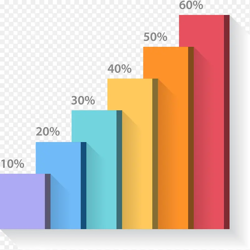 彩色柱形图矢量插画