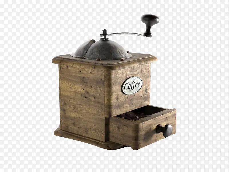 棕色老旧木头咖啡研磨机