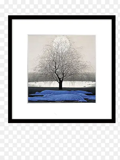 黑白树枝图片