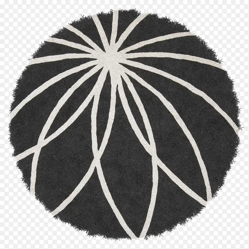 黑白色花纹圆形地毯
