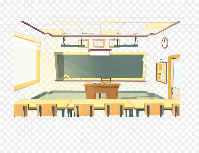 开学日宽敞的教室