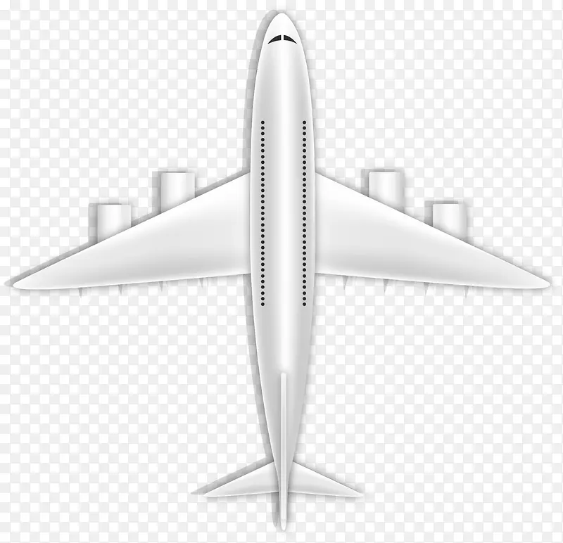 飞行的大型白色飞机