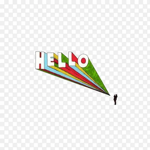 创意卡通英文hello