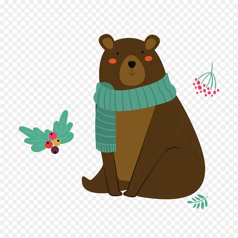 冬季动物小熊矢量图