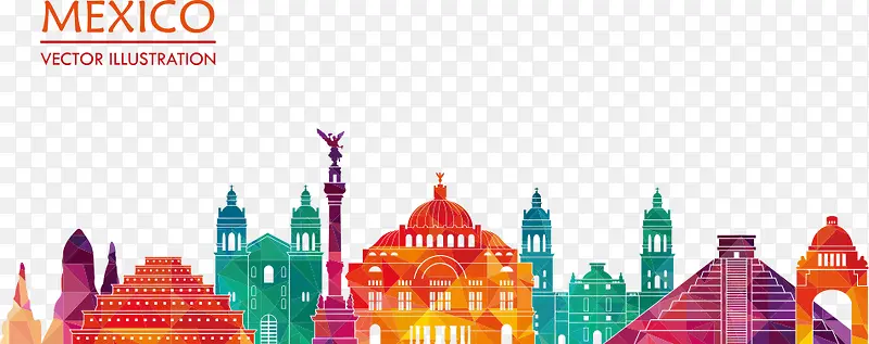 矢量墨西哥城市插画