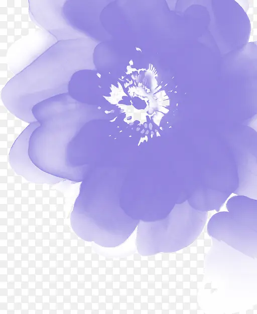 淡色优雅紫色水墨花朵