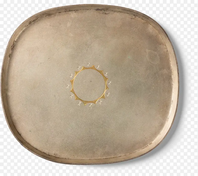 铁器铜色的长方形的盘子